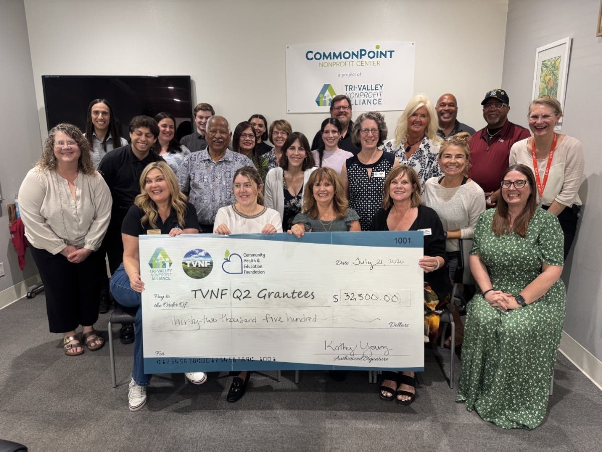 Leaders from local nonprofits attend a check presentation ceremony in Livermore.