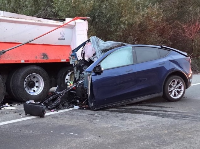 A four-vehicle crash involving two semi-trucks left one person trapped and caused major damage, CHP logs show.