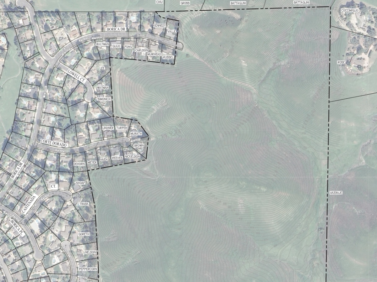 The Danville Planning Commission postponed its public hearing on the Martin Hills Ranch project, a proposal to build 21 single-family homes and four accessory dwelling units to a 103-acre property at the ends of Como Way and Borica Drive in Danville.