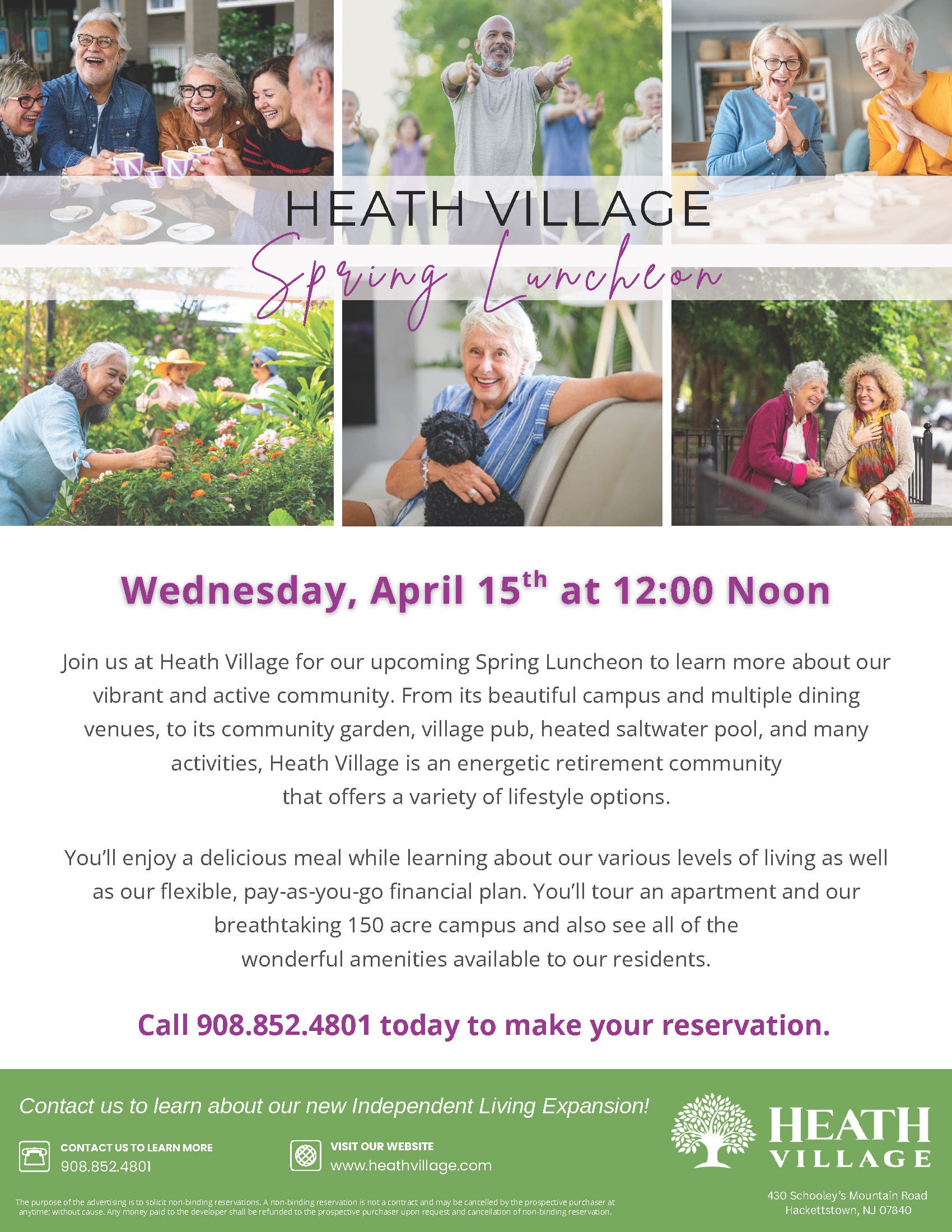 Heath Village Hosts Spring Luncheon & Tour