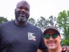 Shaquille O'Neal poses with Aquascape Inc. founder and CEO Greg Wittstock during a three-day project at O'Neal's home in Atlanta.