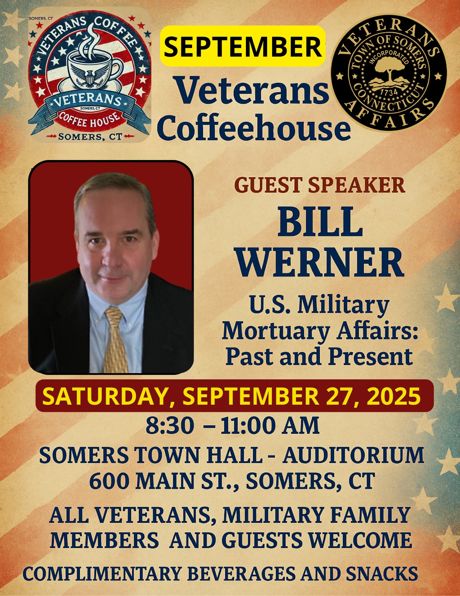Veterans Coffeehouse to Feature Retired U.S. Army Colonel Bill Werner