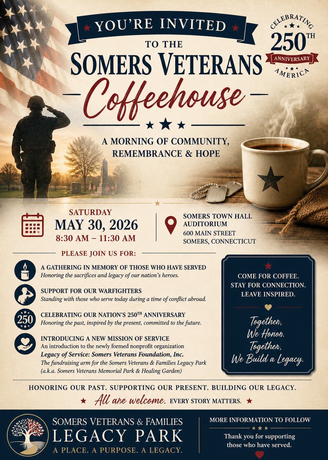Somers Veterans & Families Legacy Park Project APPROVED - Your Invited!