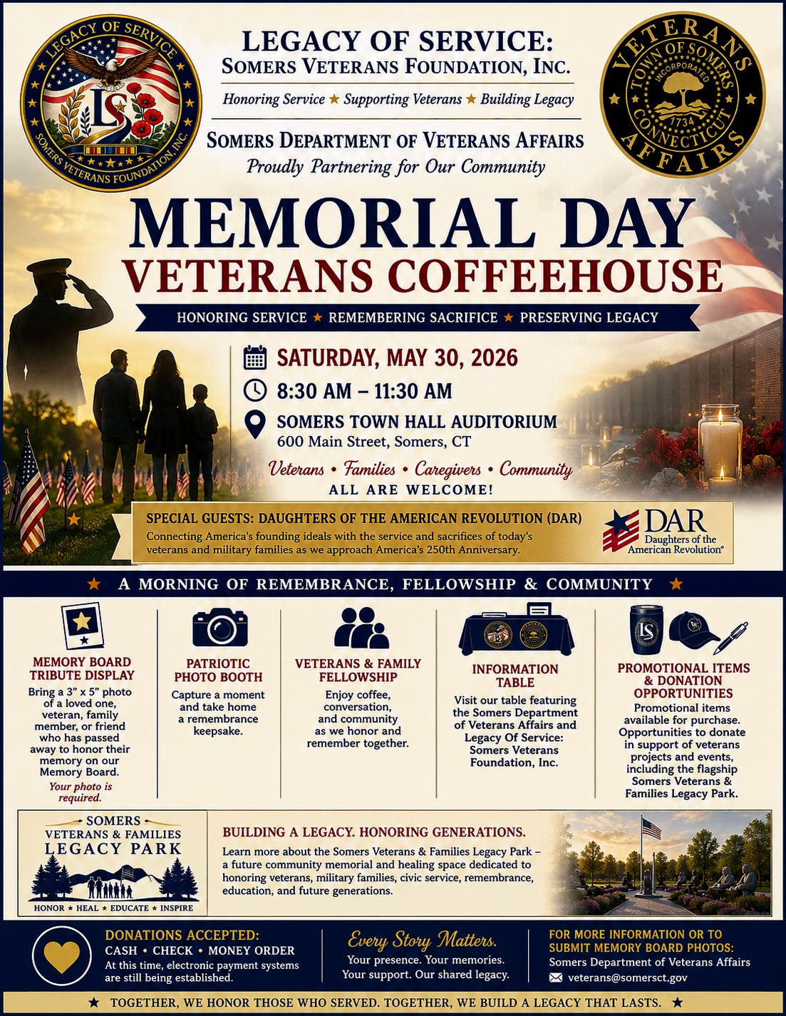 Somers Memorial Day Veterans Coffeehouse - Community Remembrance Event