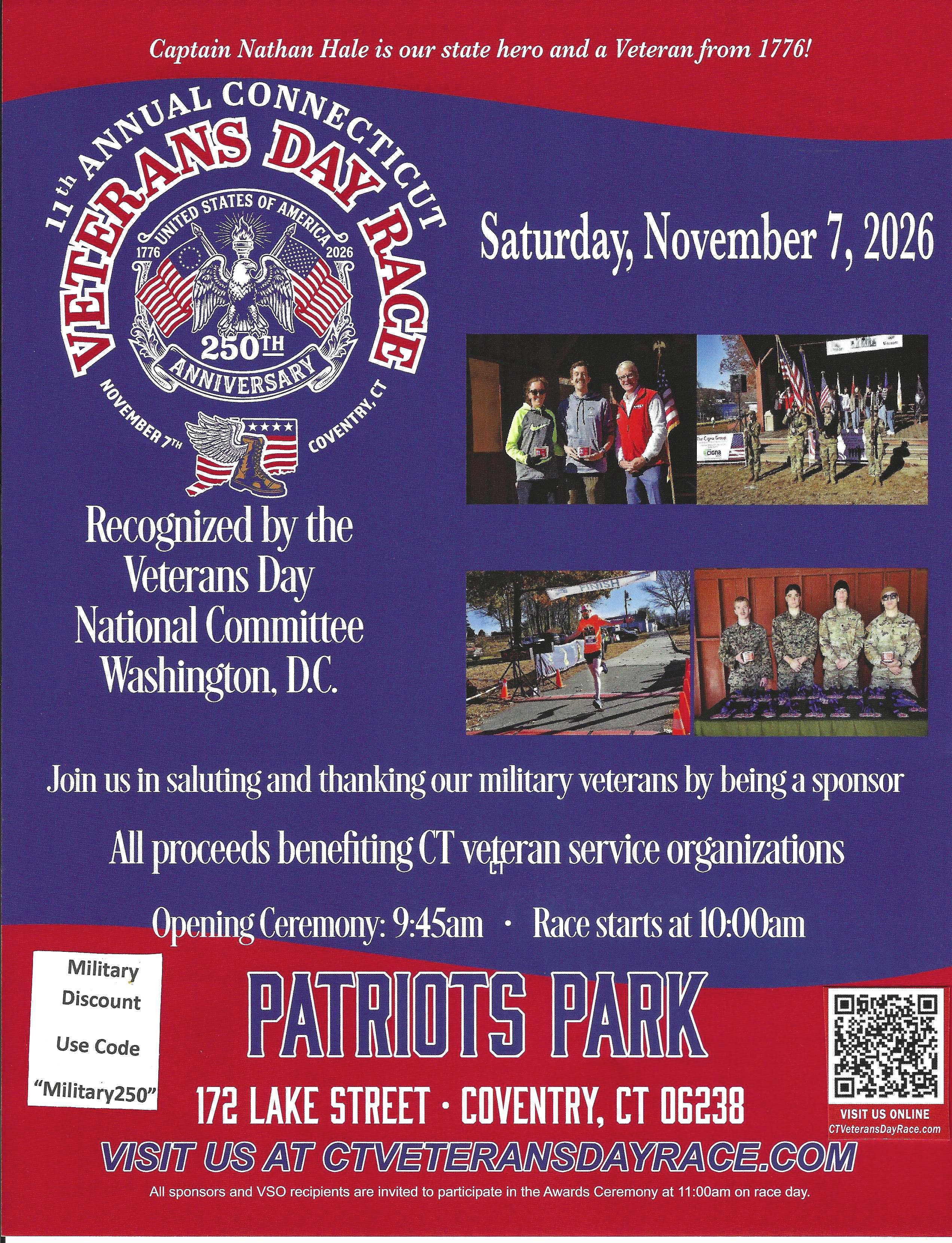 CT Veterans Day Race — Coventry, CT