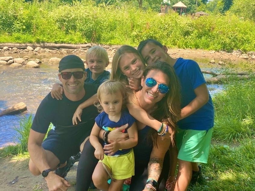 Nichole Taylor with her husband and children.
