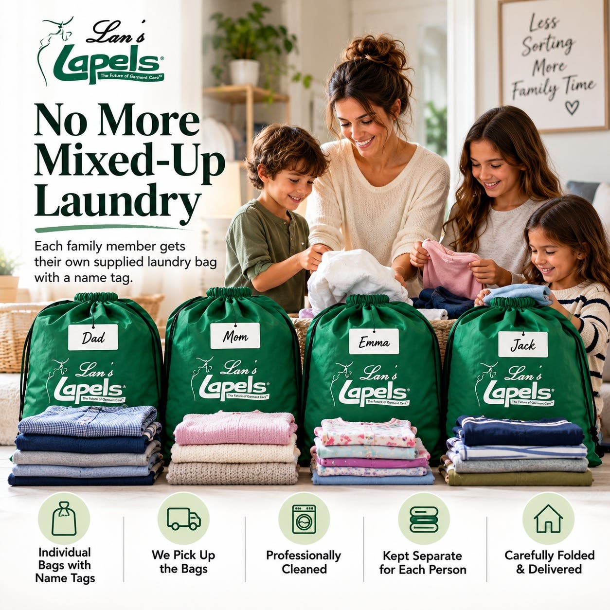 No more digging through a pile of family laundry. 💚