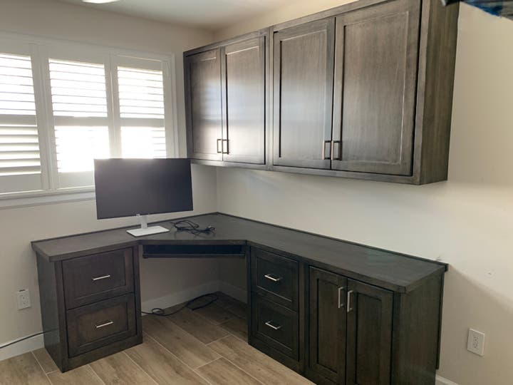 Custom Shaker Home Office in Warm Toffee on Maple