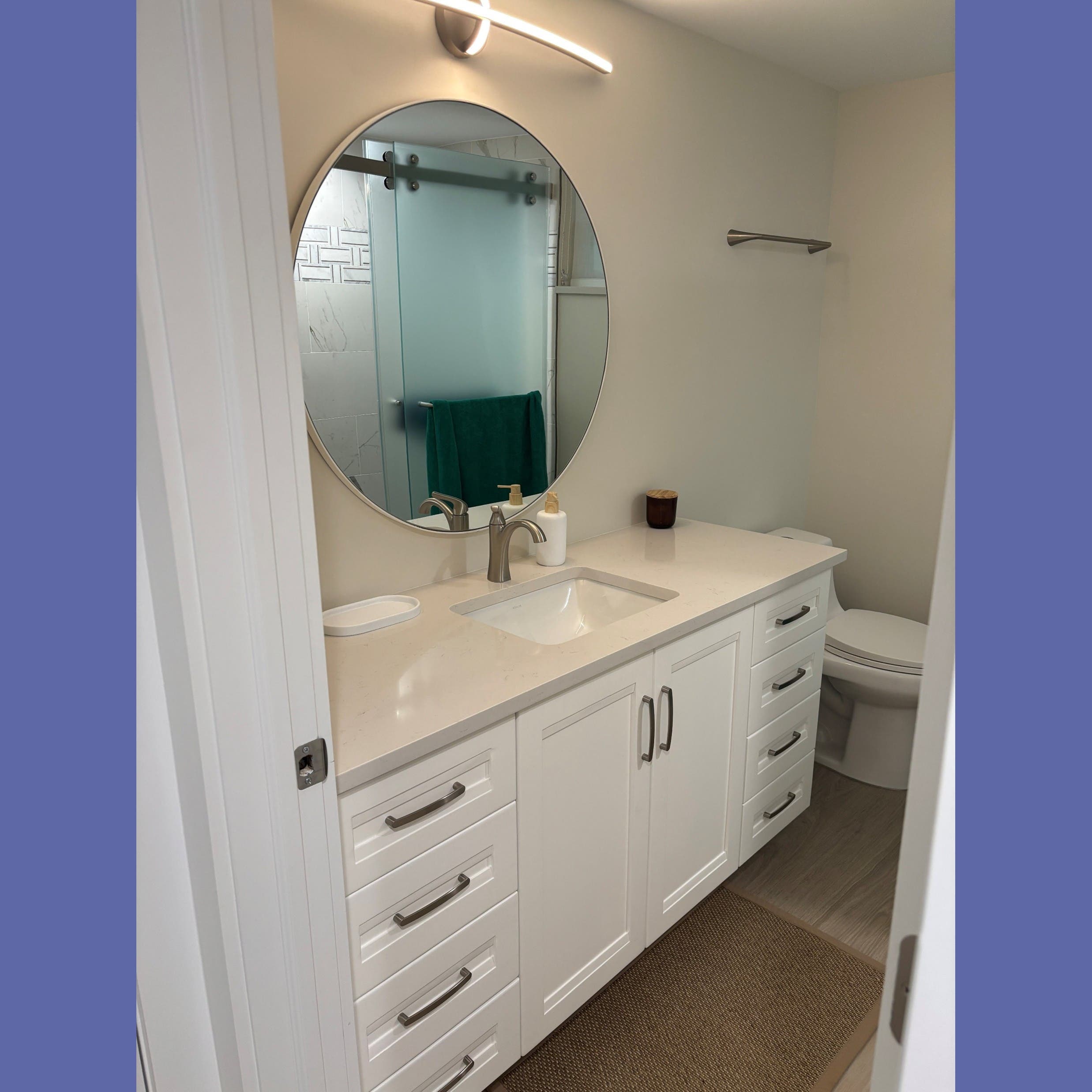 Bright, Custom Shaker Vanity Transforms This Bathroom  