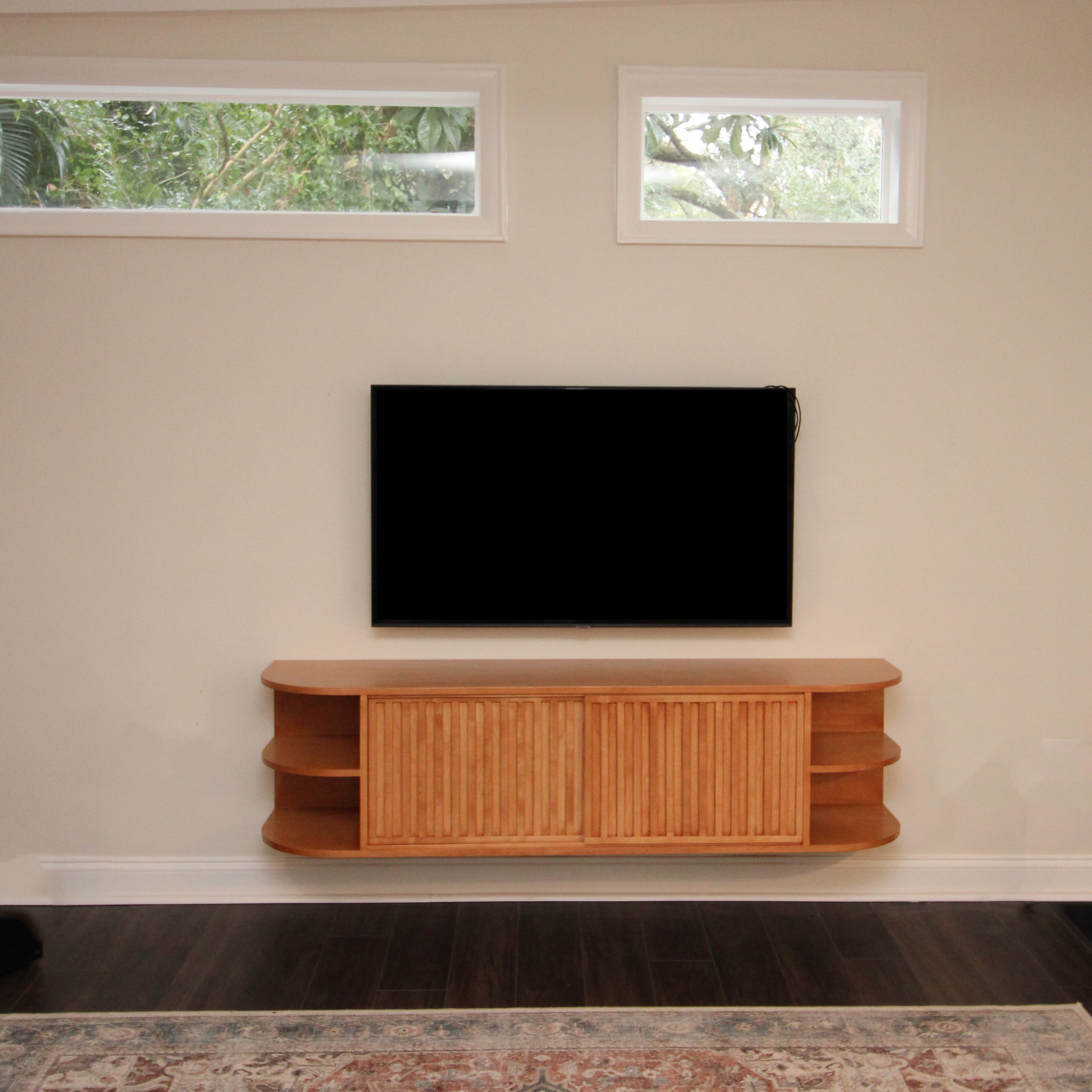 A Floating Entertainment Cabinet That Steals the Spotlight