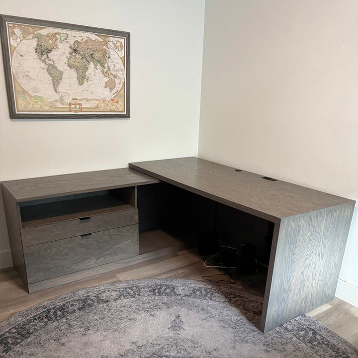 Custom Euro L‑Shape Desk Upgrade in Largo, FL