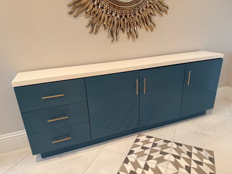 Modern Credenza Glow‑Up in Silken Peacock + Bright White