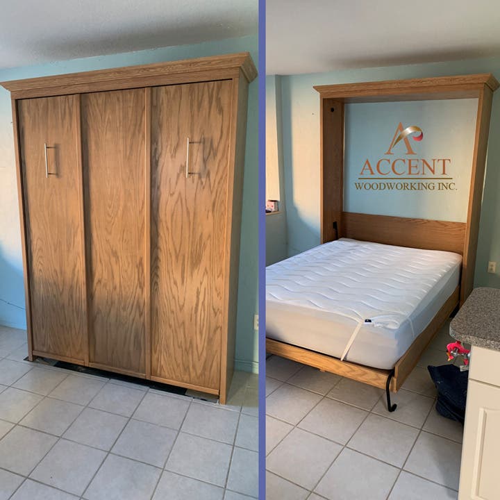 Savona Queen Murphy Wall Bed in Golden Sand on Oak
