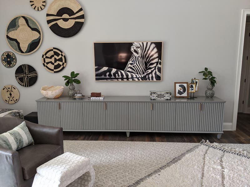 Custom TV Cabinet Credenza with Tapered Legs