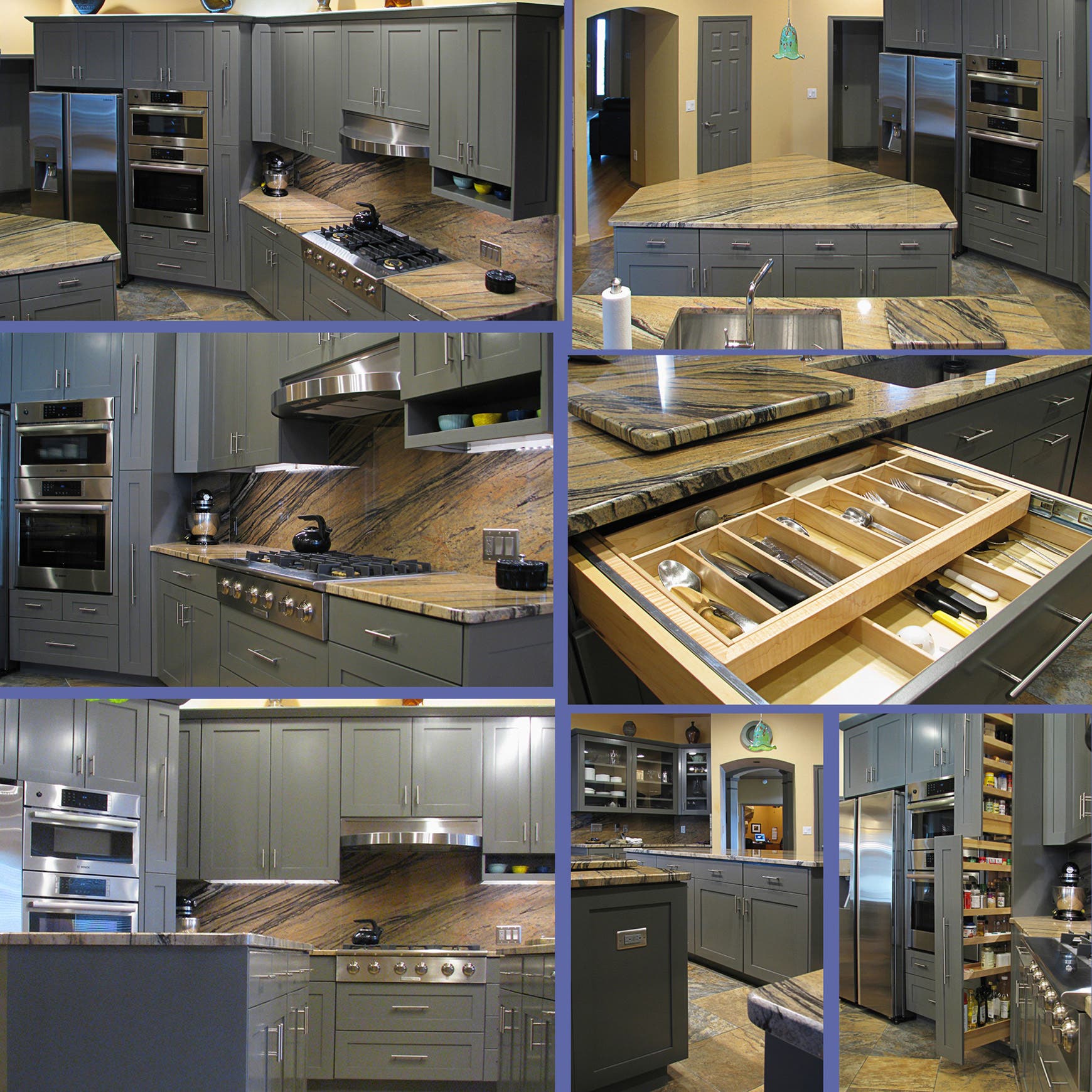 Custom Shaker Kitchen Cabinets in Gauntlet Gray