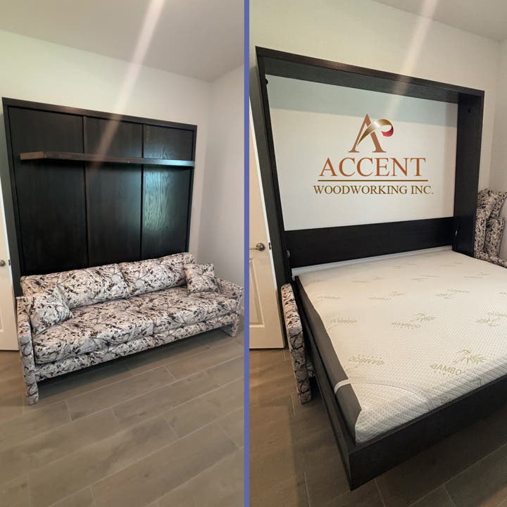 Savona King Murphy Sofa Bed in Java on Oak – Custom Space‑Saving Design