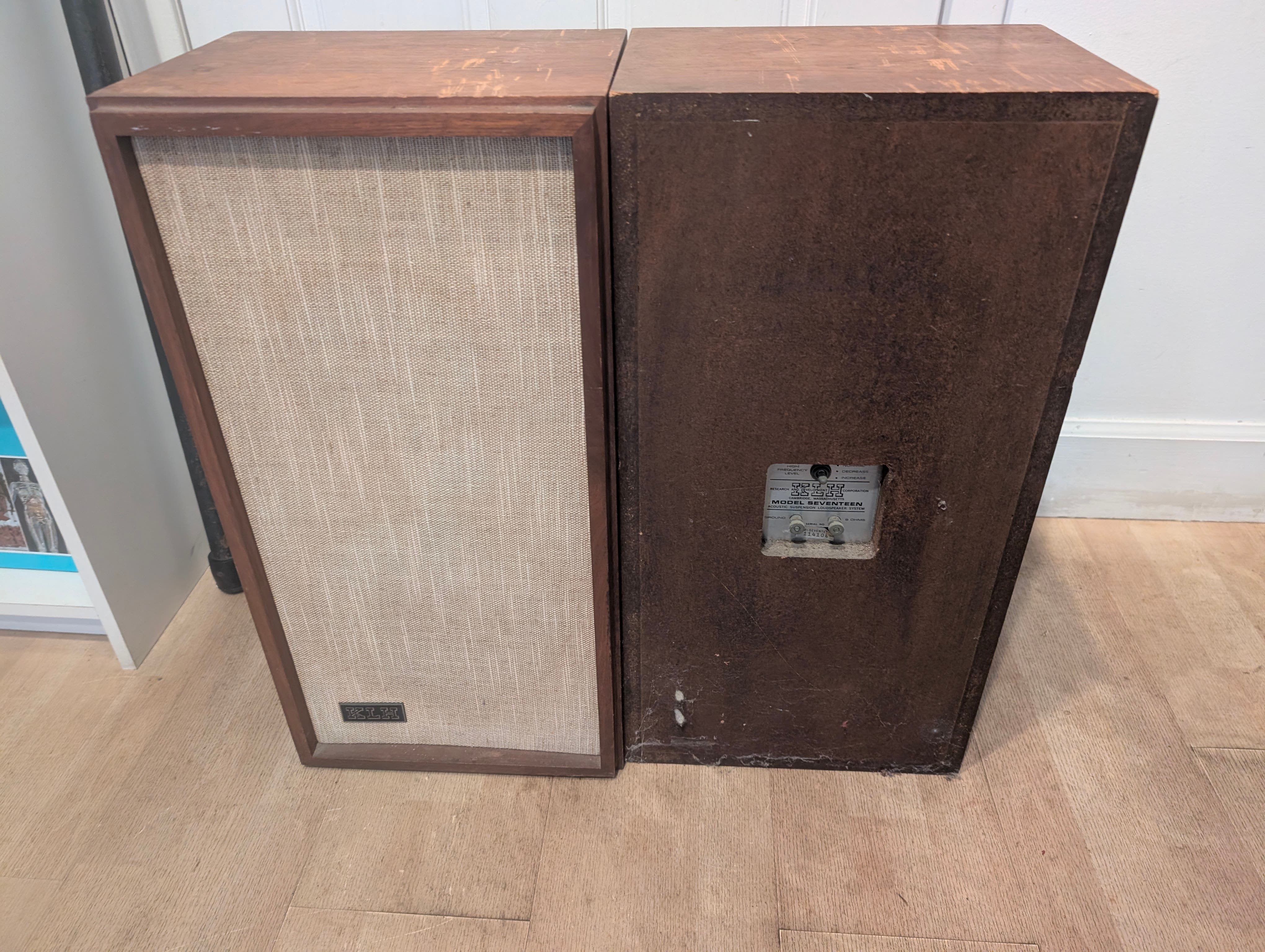 AUDIOPHILES: vintage KLH Model 17 speakers in good condition