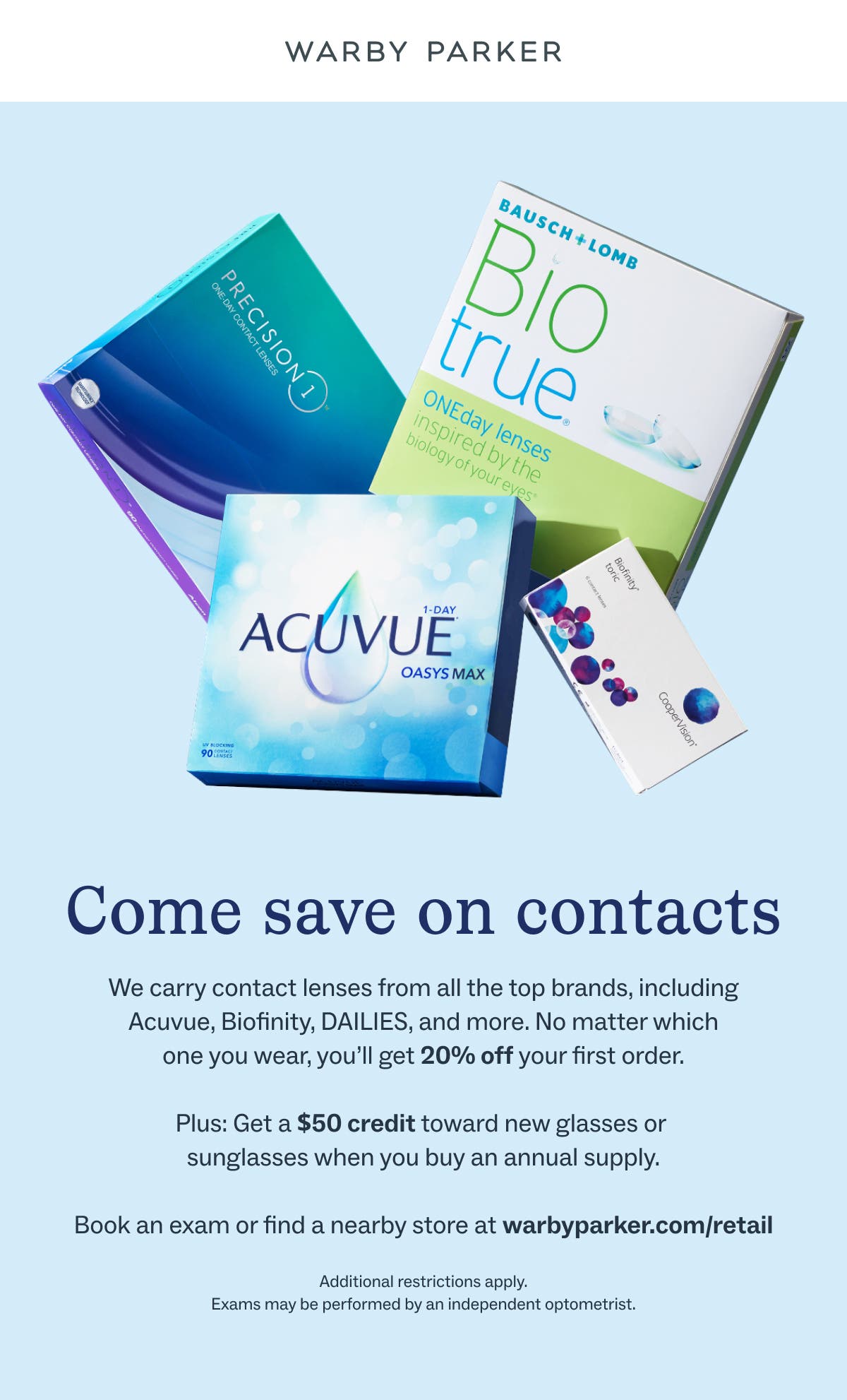 We have Contacts!  Need an exam?  Book today at Milford Marketplace.