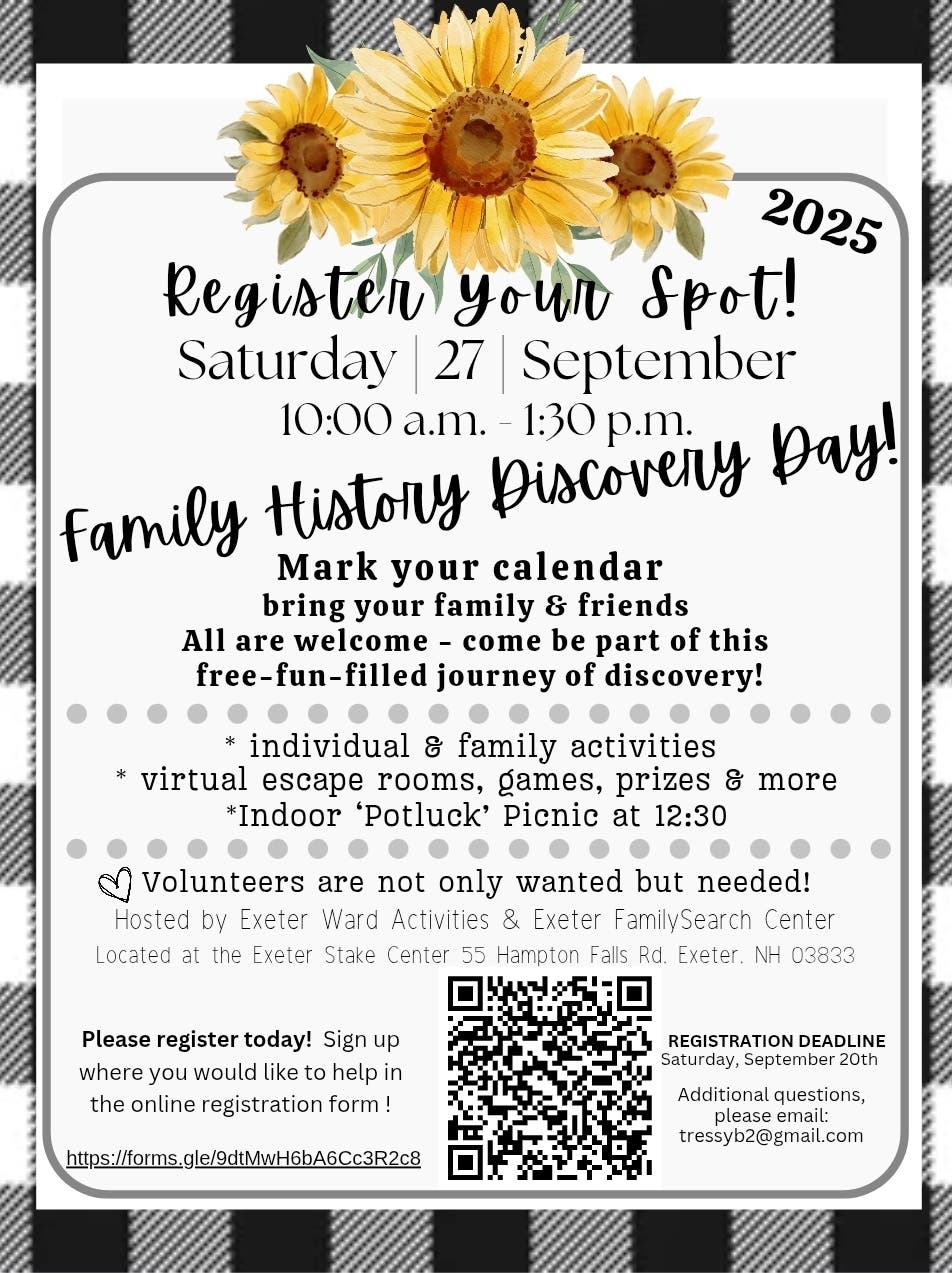 2nd Annual Family History Discovery Day 2025