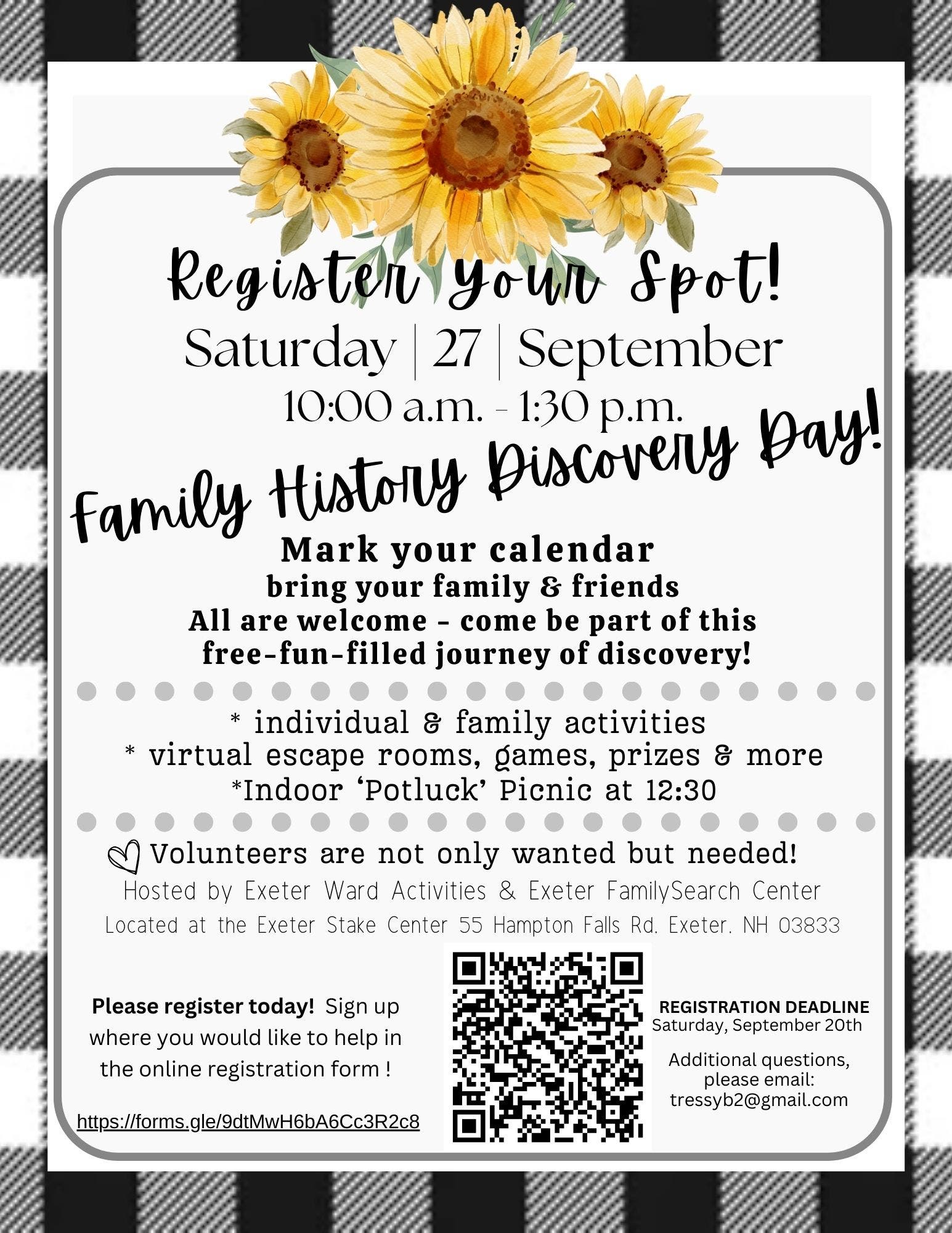 2025 Second Annual - Free - Family History Discovery Day!