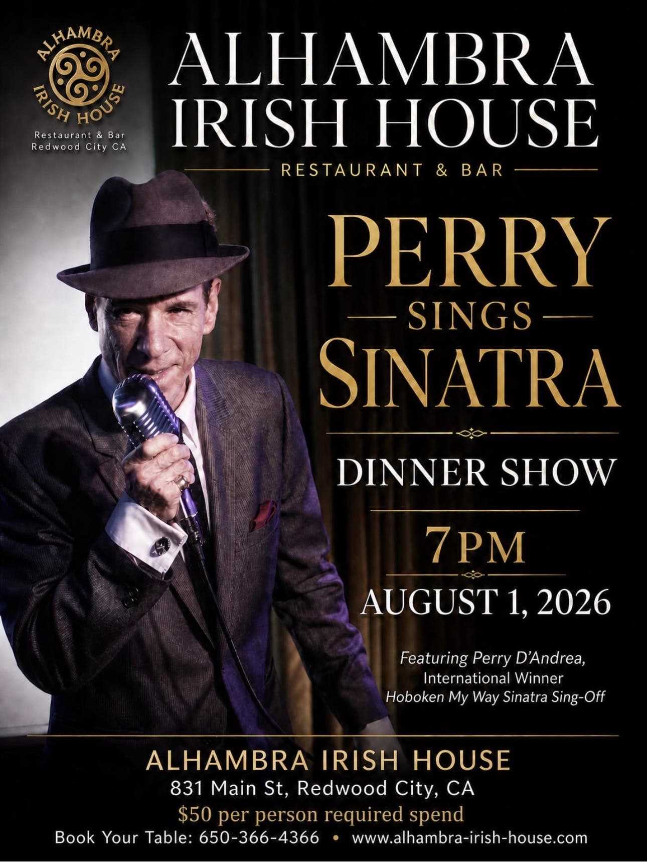Perry sing Frank Sinatra dinner Show