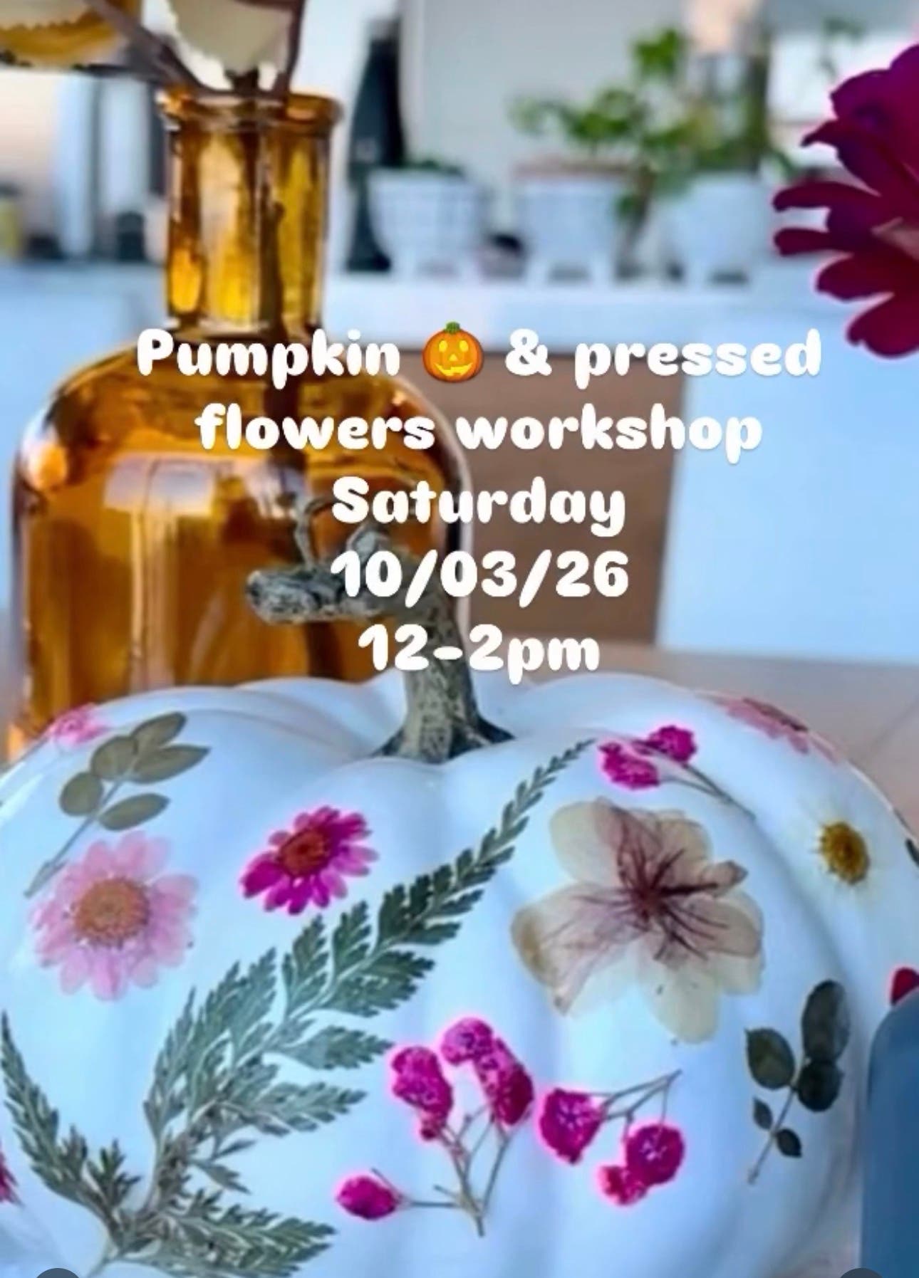Pumpkin and Pressed Flowers Workshop ( Brunch and Mocktails )