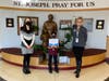 Kyle San Gabriel (3rd Grade) with Principal Bourrell and Marie Iannotta (3rd Grade Teacher) 