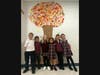CJB Students gathered around their fall tree which was decorated by every CJB student.  