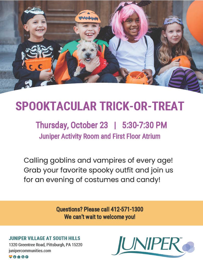 Spooktacular Trick-or-Treat at Juniper Village at South Hills!