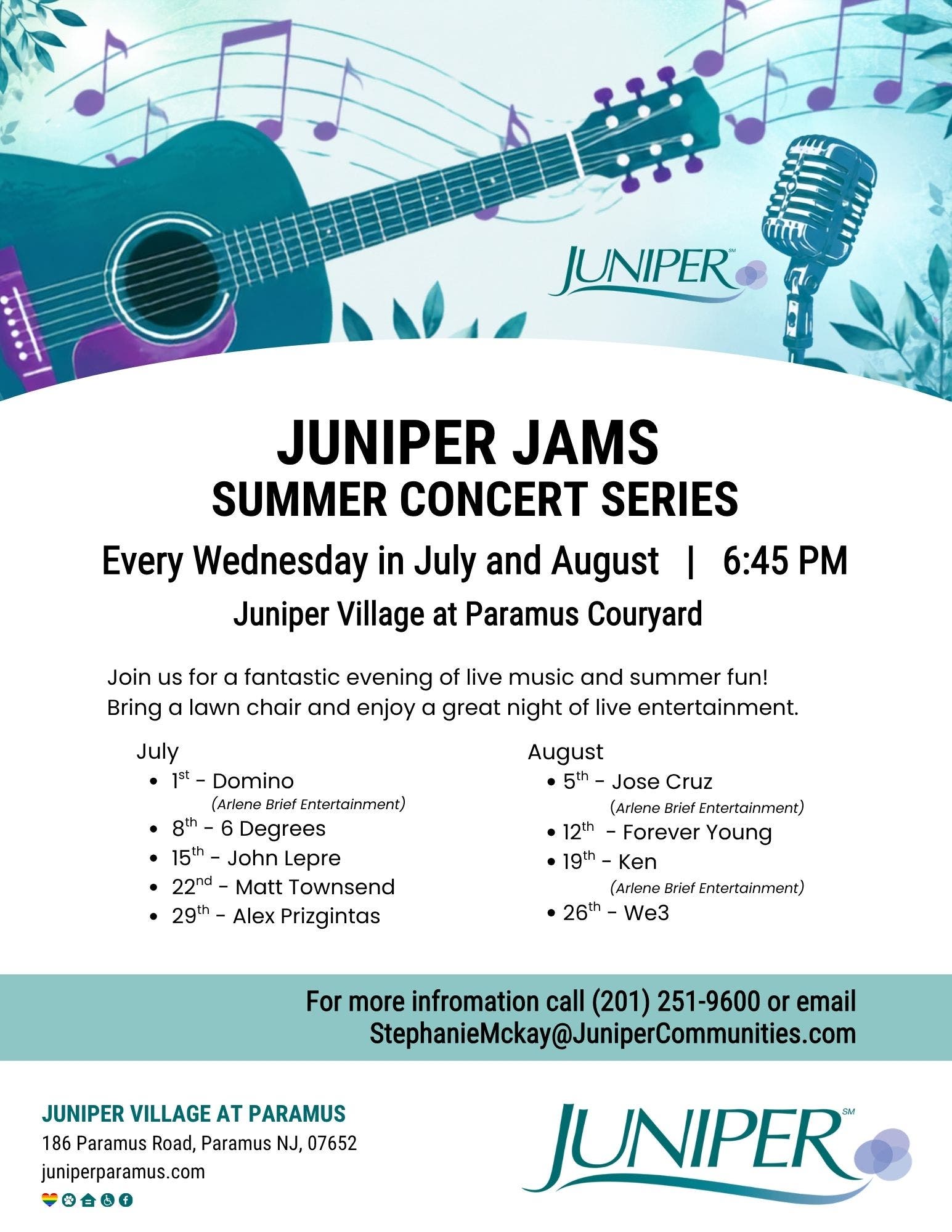 Juniper Jams Summer Concert Series: Jose Cruz Live at Juniper Village at Paramus