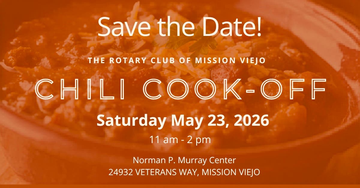 MAY 23rd Saturday 4th Annual Rotary Chile Cook Off.  