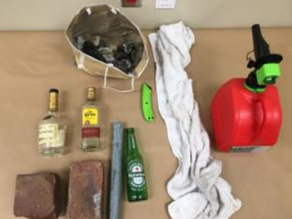 A molotov cocktail was found in an SUV with three protesters in downtown St. Pete, and another protester had a backpack with items that could hinder police from making arrests, police said. 