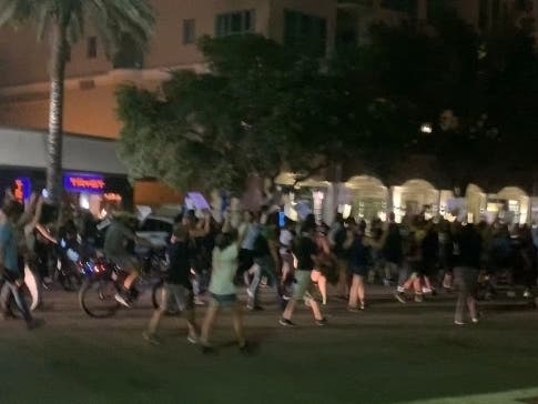 Protesters continued their demonstrations in downtown St. Petersburg Tuesday night as they marched along Beach Drive. 