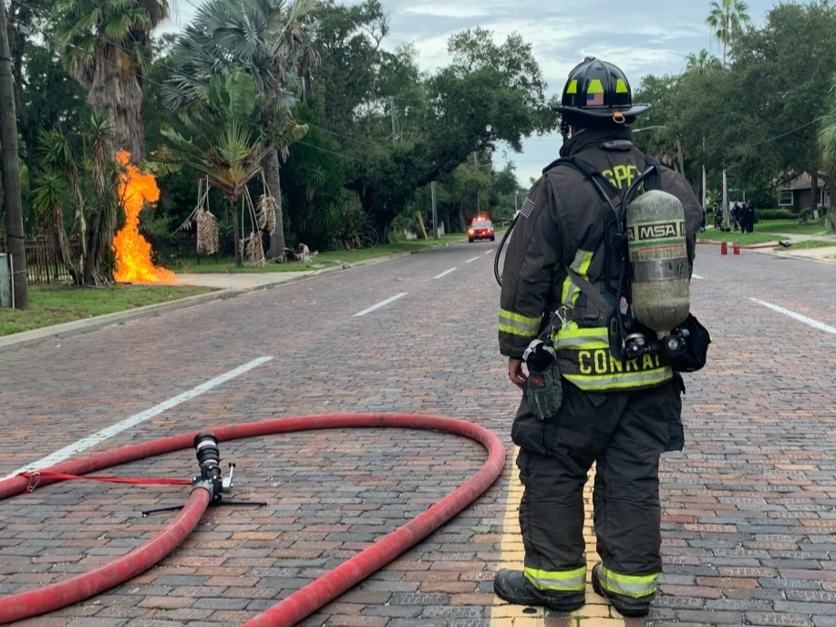 Firefighters offered protection to the area and allowed the gas to burn off until TECO could shut down the gas and control the leak. 