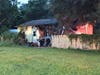 Deputies are searching for a suspect who crashed a car into a Riverview building that caught on fire after the crash, the Florida Highway Patrol said. 