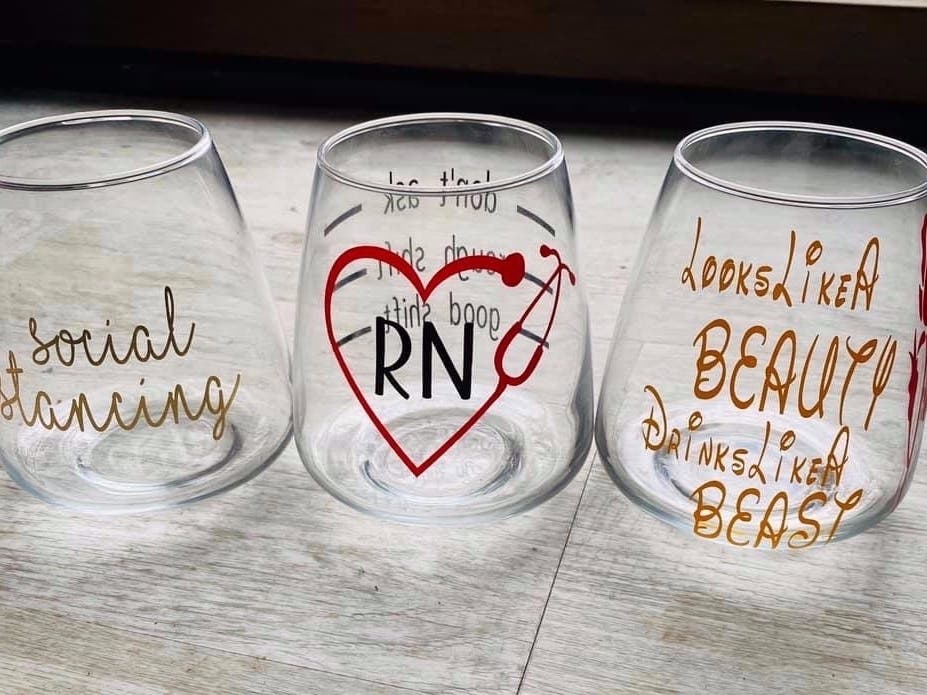 The Crafty Cop is selling the glasses for $8.