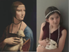 Ellory Moran recreates Leonardo da Vinci's "Lady with Ermine."
