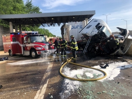 The accident occurred near the Golf Road exit of the I-294 in Glenview. 