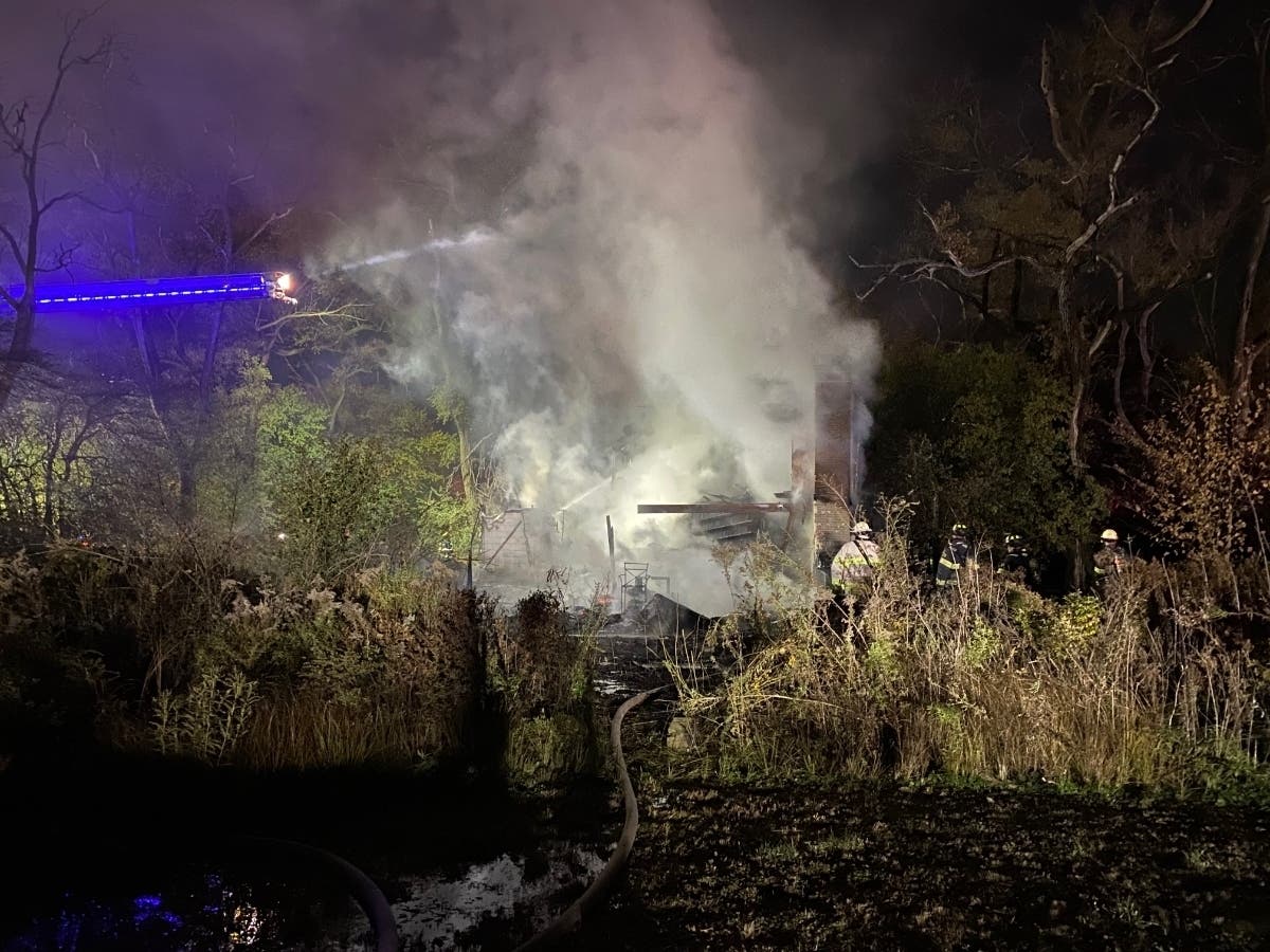 The home in the 2200 block of Sanders Road has been abandoned for a number of years.