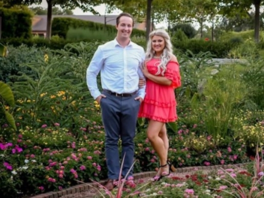 Mitch Winkelmann, with his wife, Sarah, has been with the Mount Prospect Fire Department for the last two years