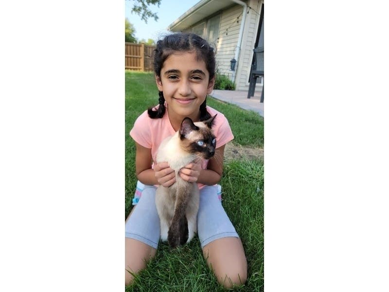 Ikram Kamal, of Orland Park, submitted this photo he took of his daughter and their Siamese cat, Cosmo. 