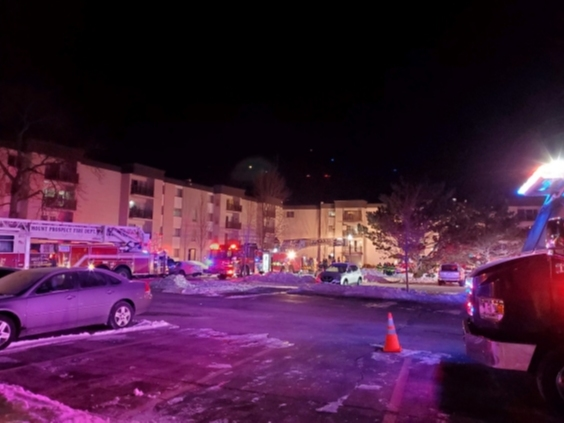 All residents of the building in the 400 block of W. Rand Road were able to vacate the building without any reported injuries. There are 95 apartment units in the four-story building.