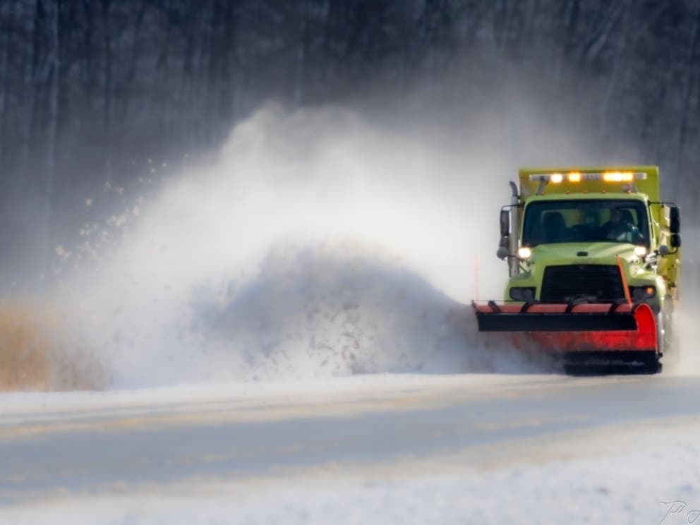 Reader Todd Hoffmann submitted this photo he took of a truck plowing snow in Tinley Park. 