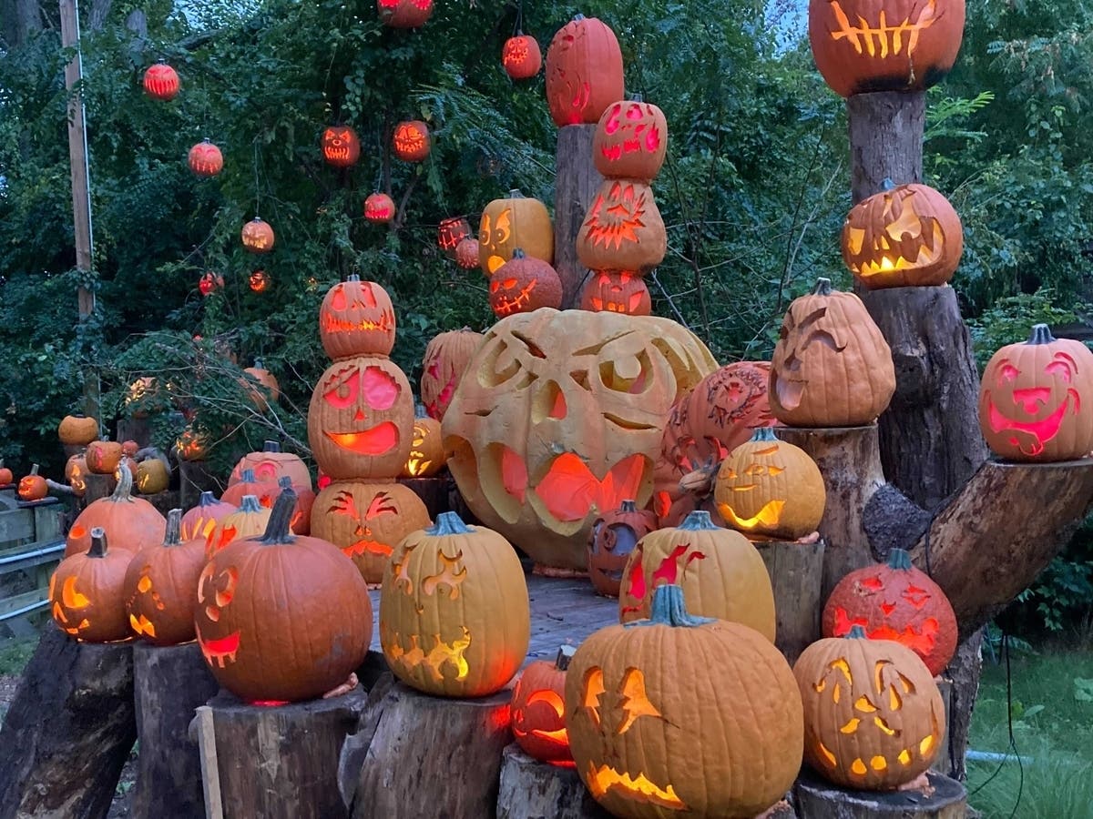 Community members can toss pumpkins for composting.
