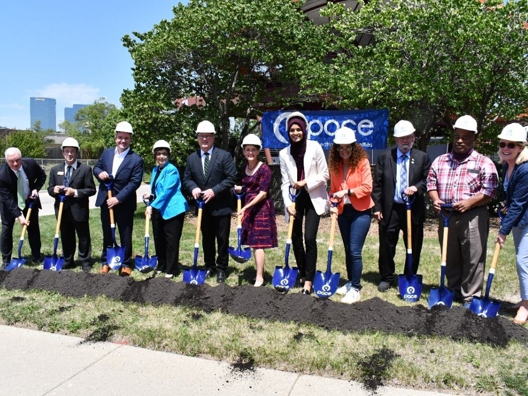 Official break ground at the new facility Wednesday in Schaumburg. 