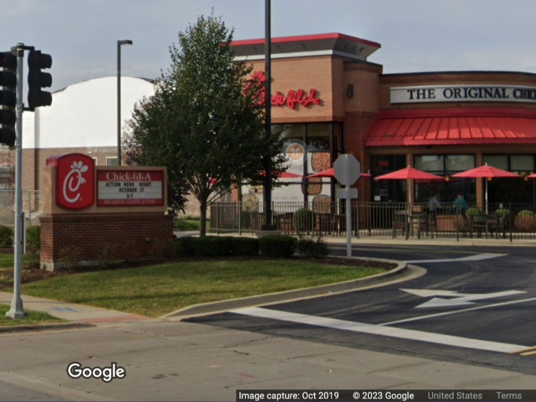 The crash occurred near the Chick-Fil-A location at 905 N. Elmhurst Road. 