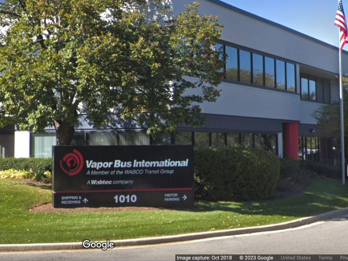 The incident occurred at Vapor Bus International, 1010 Johnson Drive. 