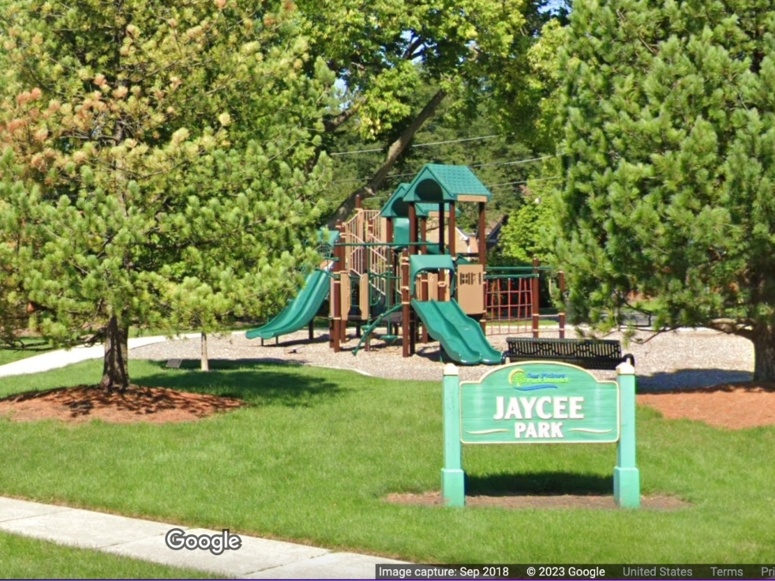 Jaycee Park is located at the corner of Cora Street and Wicke Avenue in Des Plaines. 