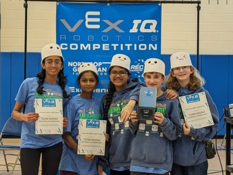 During competition season, the Marshmallow Menagerie meet up to three hours a night to work on their robot. 