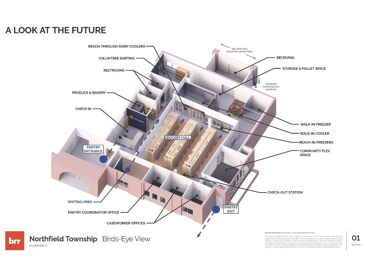 A bird's eye view of what the new space will look like is shown here. 